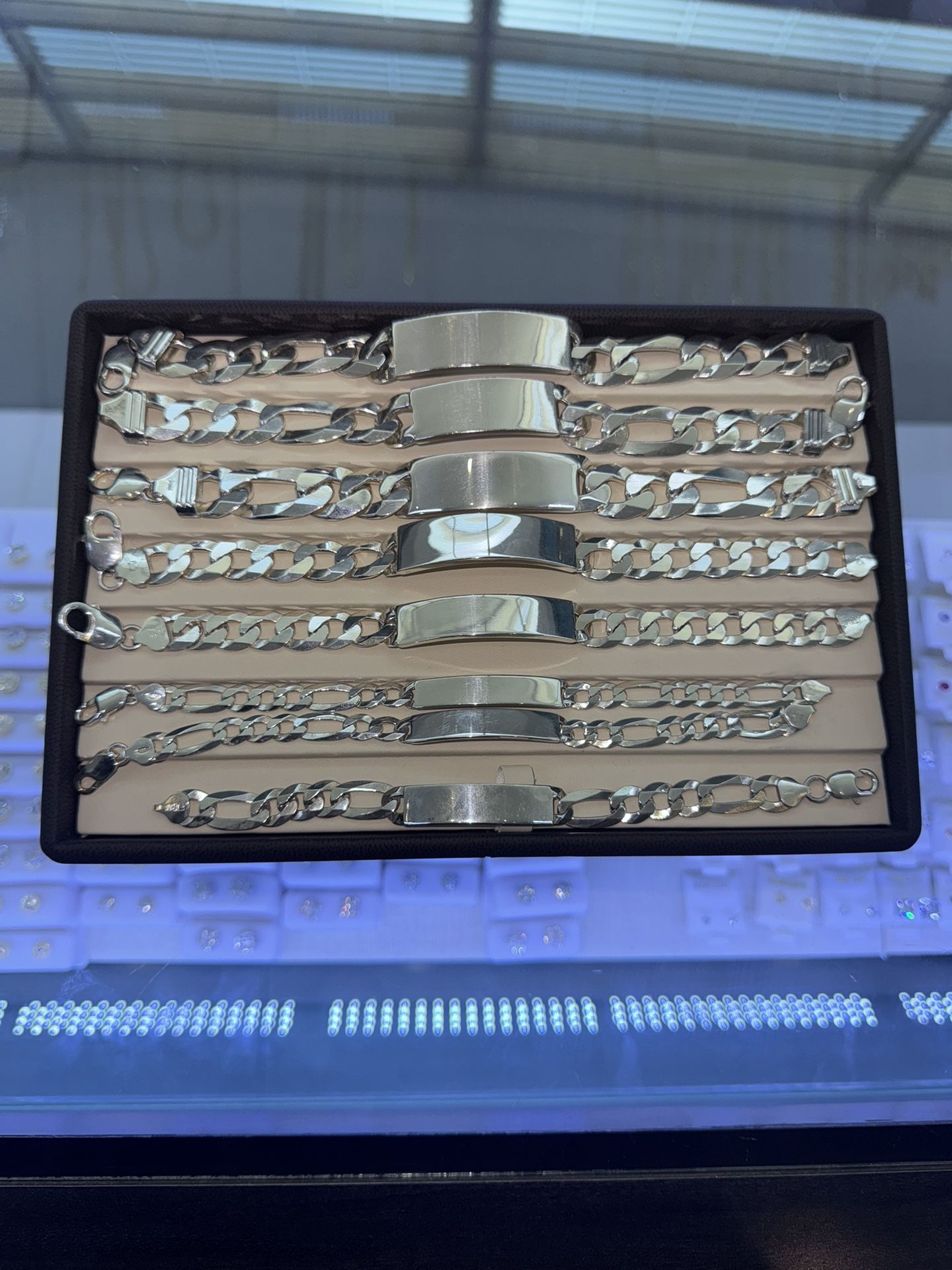 Sterling Silver Figaro Enclava Bracelets