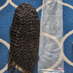 28in Human Hair Curly 13x4 Lace Frontal Wig 180% Density.  Beautiful Curl Pattern 