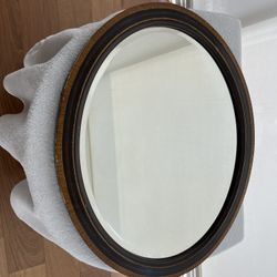 Antique Oval Mirror with Beveled Glass