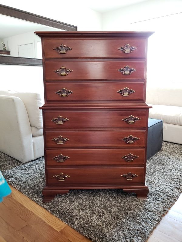 Solid Tall Boy Cherry Wood Dresser Chest Of 5 Drawers For In Solid Tall Boy Cherry Wood Dresser Chest Of 5 Drawers For In On Wa Offerup