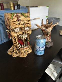 Amazing Zombie Head + Hand Candy Bowls Halloween