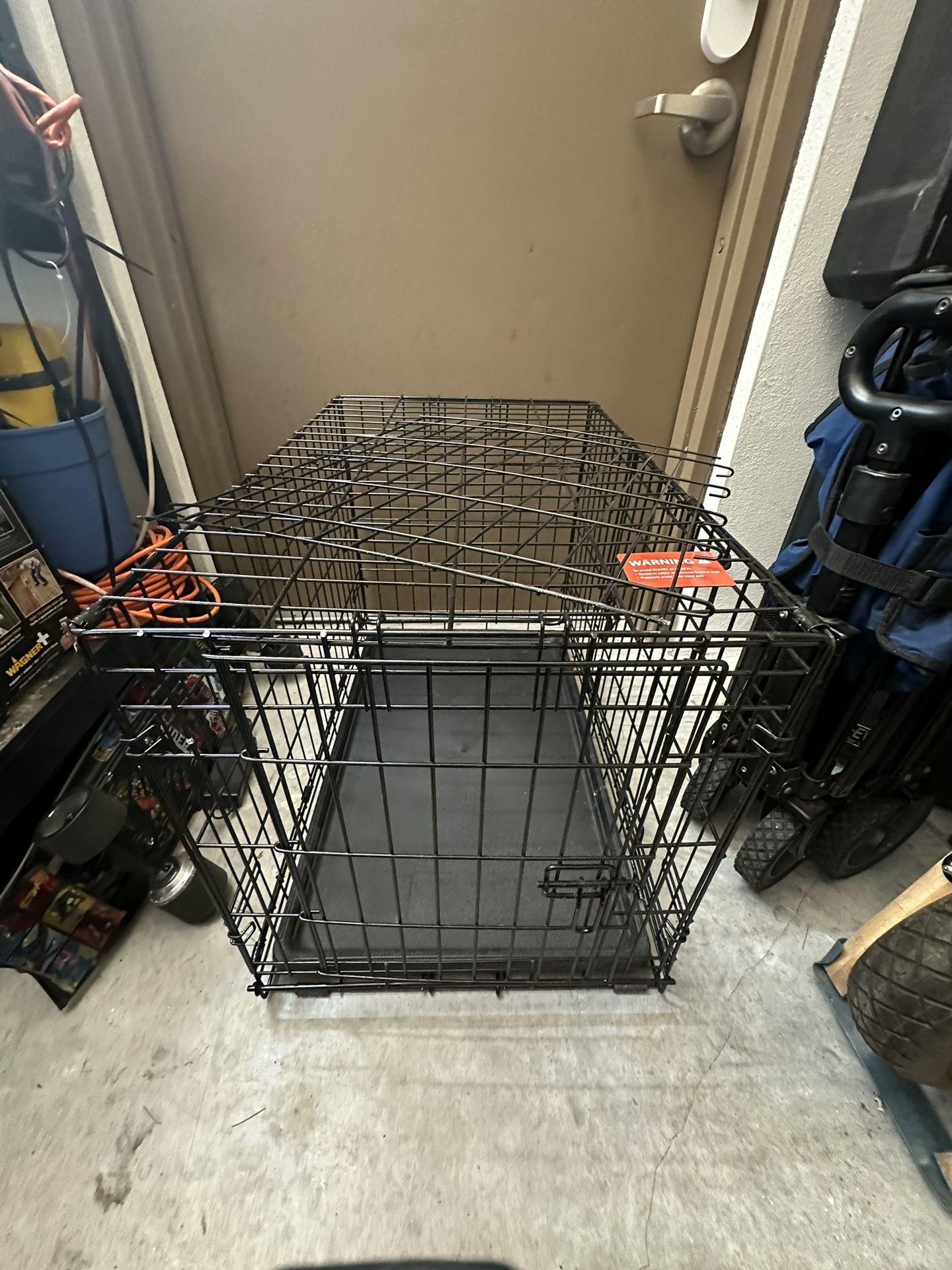 30”L X 19”W X 21” H - Folding Metal Dog Cage With Two Doors And Separation 