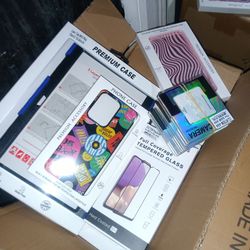 Phone glass protector.. and cell phones cover.. and tablets cover take all 4 boxes