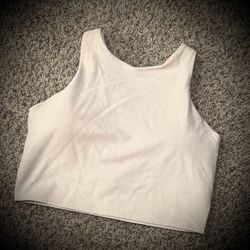 Athleta White Vest/Sports Bra/Tank - Medium