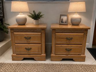Matching Solid Wood Nightstands – Set of 2