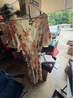 Cream colored floral women’s summer dress 5xl