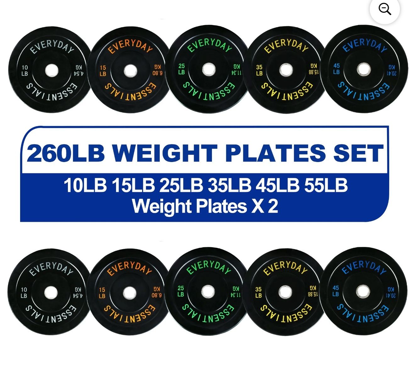Gym Weights Plates Set Of 260 lb 
