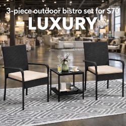 3-piece outdoor bistro set for $70