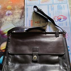 coach vintage briefcase black leather