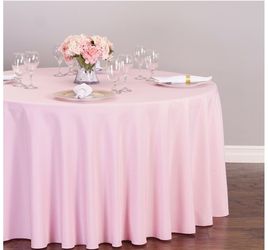 (6) Pink Tablecloth 120"