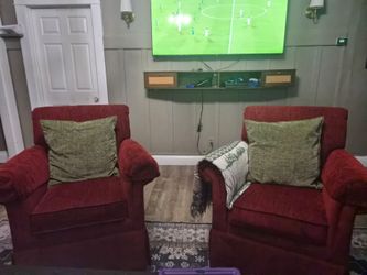 Cherry Red  Arm Chairs