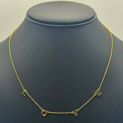 Jewelry 925 sterling silver necklace with four charms LOVE 18” 1mm