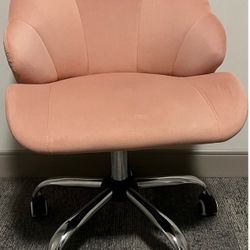 Yaheetech Vanity Chair – Pink Velvet, Shell-Shaped