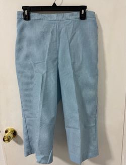 Alfred Dunner Capri Pants Womens Plus Size 10 Blue White Pockets