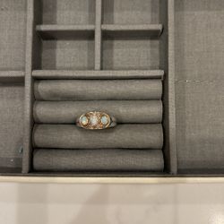 Opal Stones And Sterling Silver Ring Sz 5.5