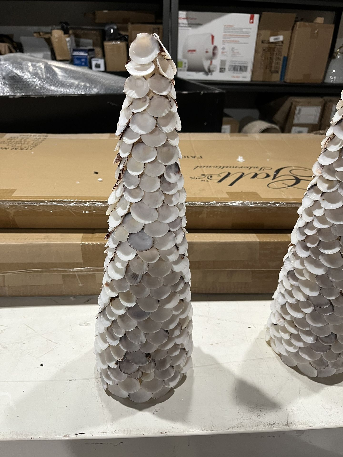 Coastal Decor Sea Shell Christmas Festive Tree Topiary Centerpiece