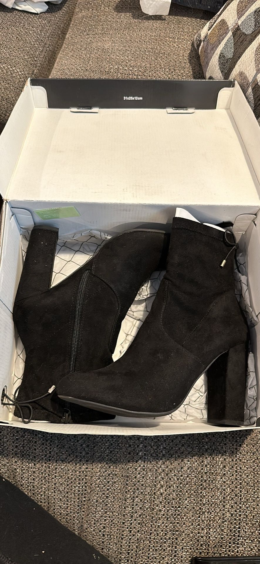 Material Girl Black Ankle Booties  , 8.5
