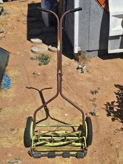 Vintage manual push reel lawn mower