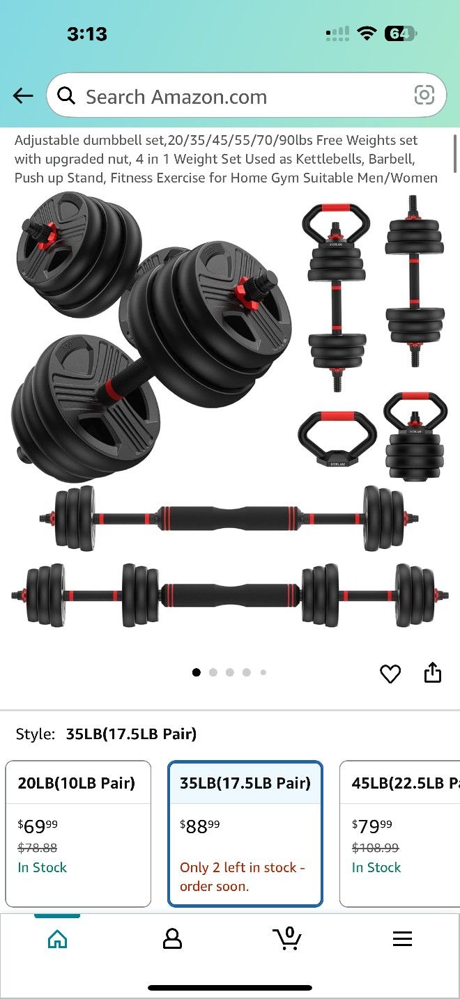 Multifuncional Dumbbell Set (35 Lbs)