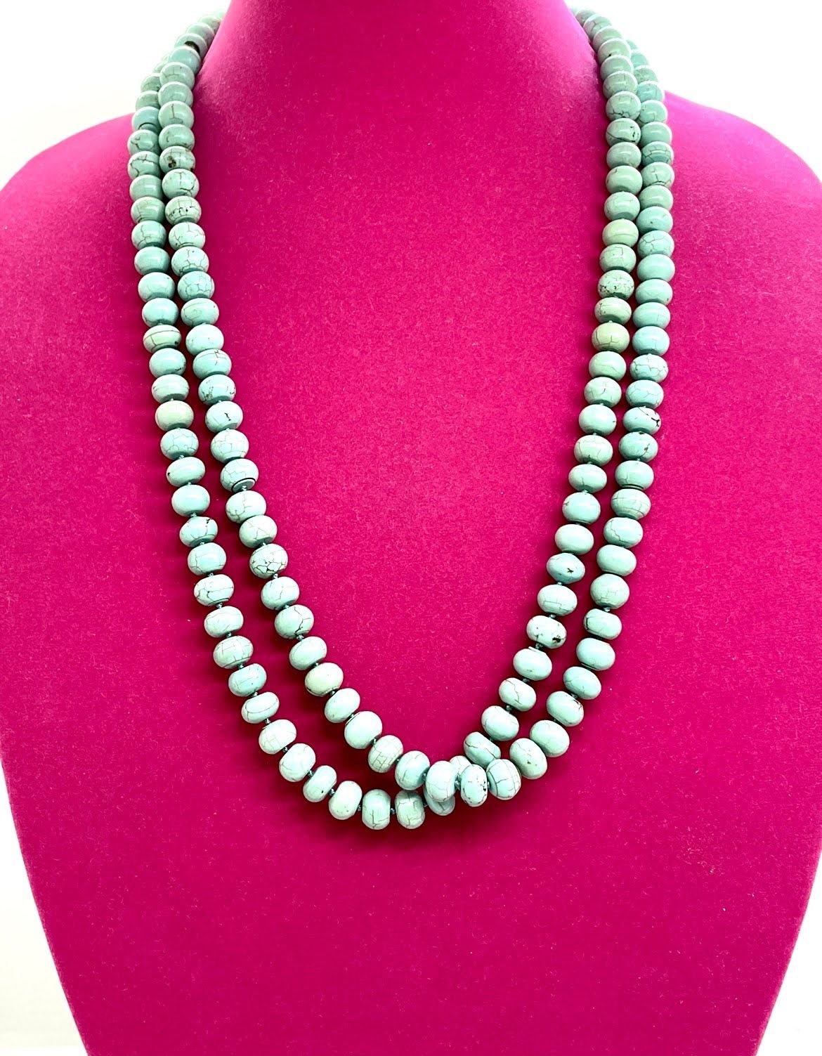 Double Strand Of Turquoise Beads