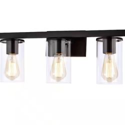 Light Oil-rubbed Bronze Vanity Light with Clear Glass Shade