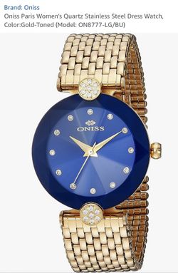 NEW Oniss Paris Women's Quartz Golf-Toned Stainless Steel Dress Watch, 70% Off $530 MSRP, $100