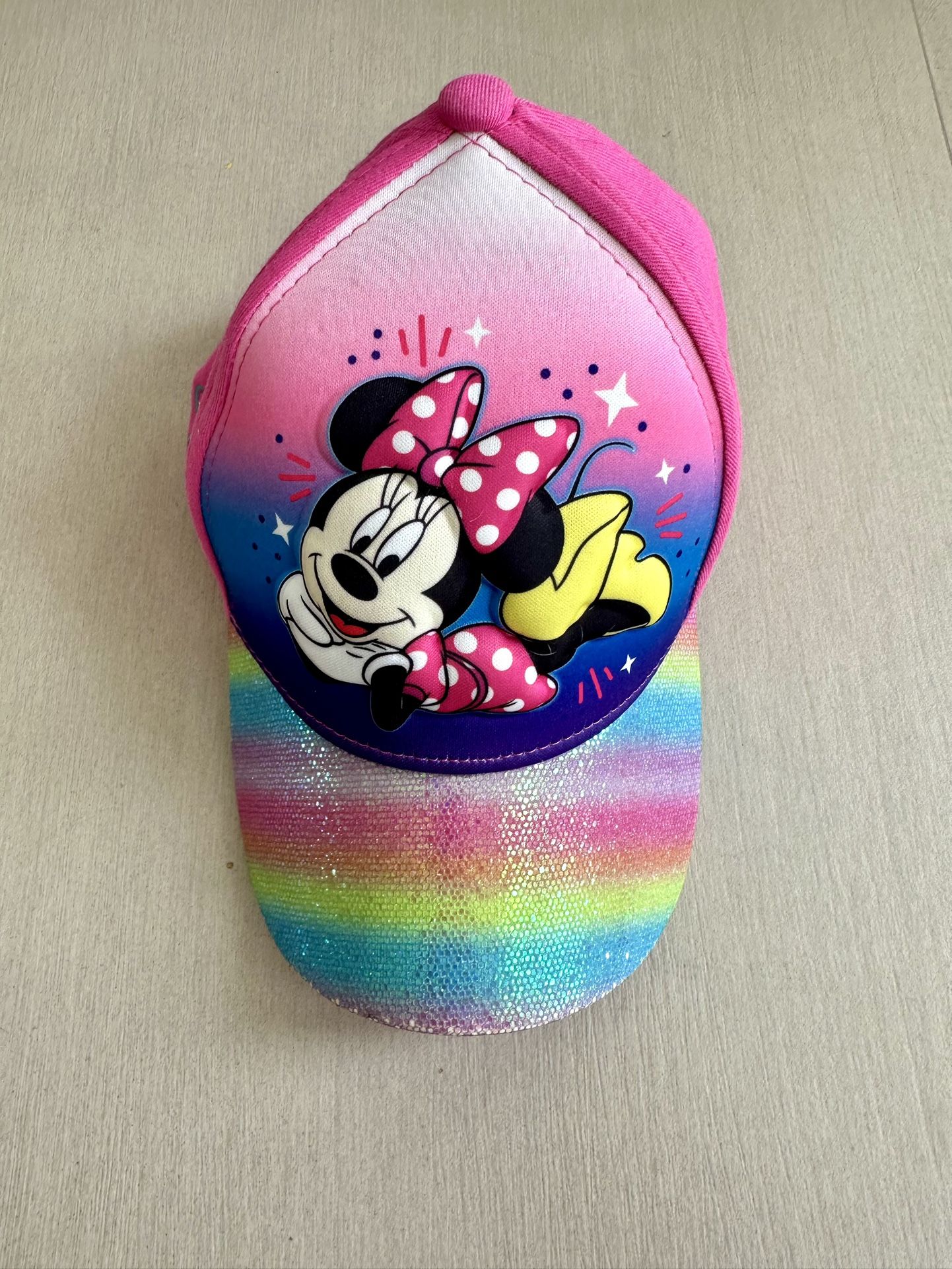 Disney's Minnie Mouse Toddler Rainbow Baseball cap 3D Pops -Toddler Size