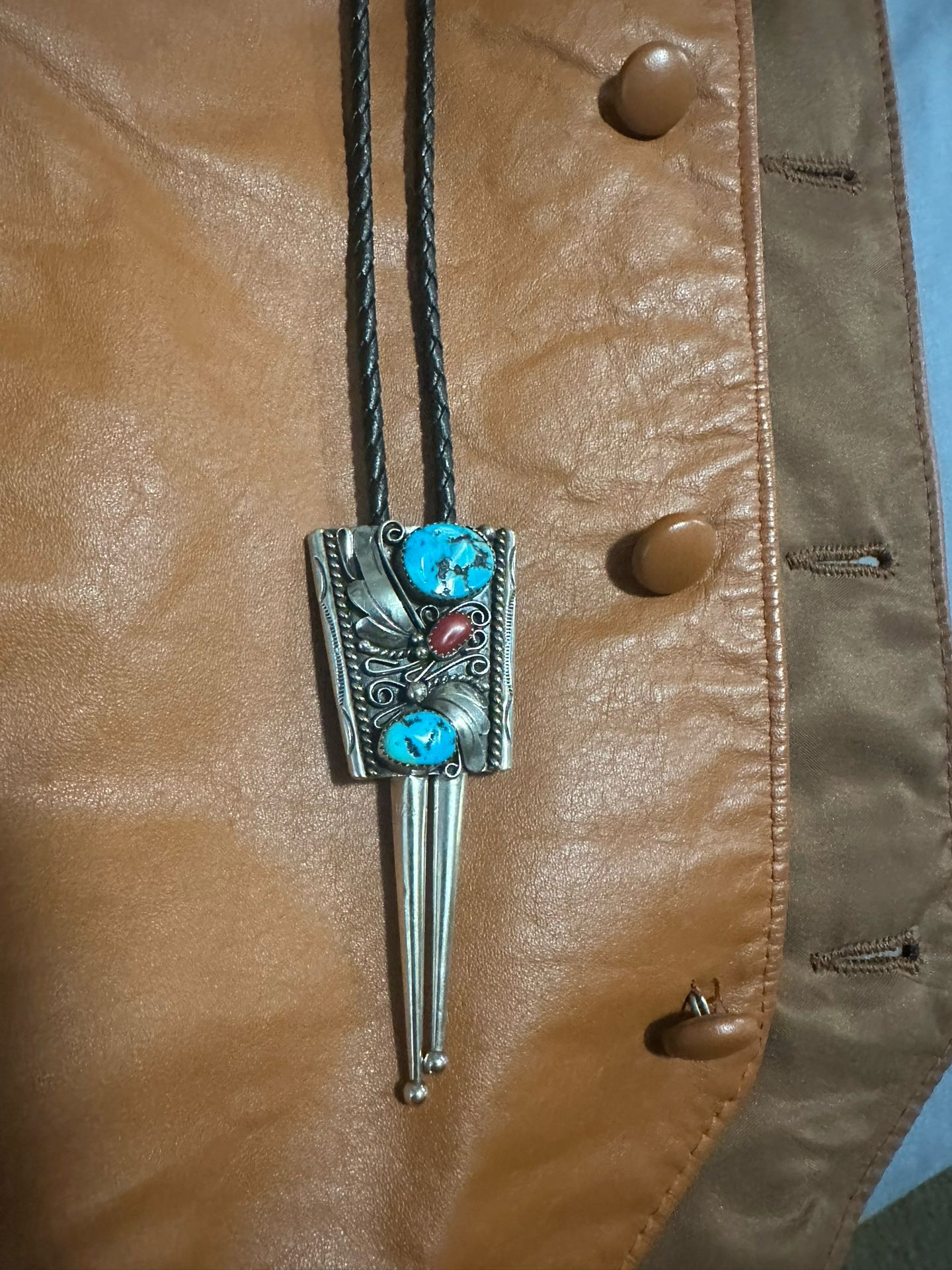 1960s .925 Silver Navajo Bolo Tie