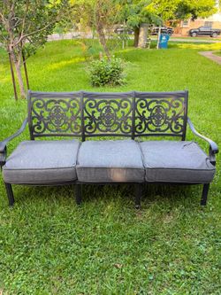 Metal patio bench