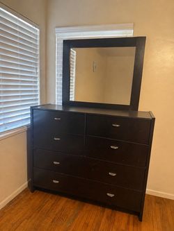 Black Dresser W/ Mirror