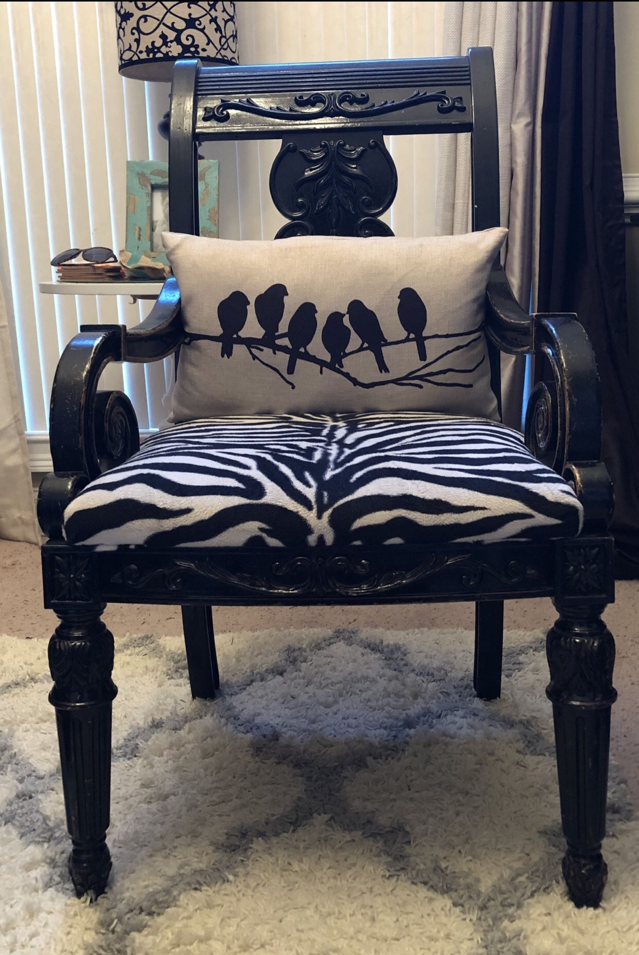 Vintage/Distressed Zebra Chair