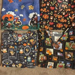 4 Thanksgiving scrub Tops 