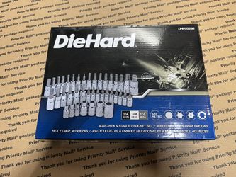DIE HARD 40pieces HEX STAR BIT SOCKET SET *New*