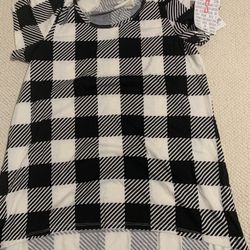 Nwt Lularoe Black White Checkered Shirt Sleeve Shirt 