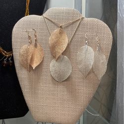 Real Leaf Gilded Three Peace Set