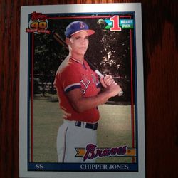 TOPPS 1991 CHIPPER JONES ROOKIE BASEBALL CARD