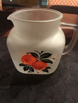 Antique O.J. Pitcher circa Mad Men hand painted