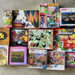 13x Puzzles 500&1000 Pieces 