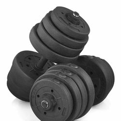 32kg/64 lb Dumbbell Weight Set, Adjustable Dumbbells For Home Gym Black