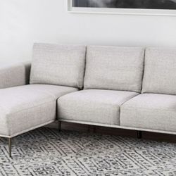 Brand New Grey Chenille Modern Style Sectional Sofa 