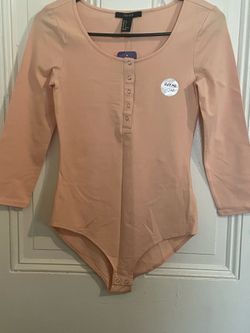 Forever 21 Peach Long Sleeve Bodysuit