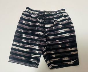 Nike Men’s Swim Trunks Size L Black, Gray Mesh Lining Elastic Waist