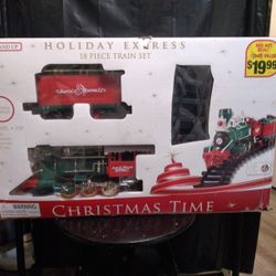 Holiday Express Train Set Christmas Time 18 pc Set. Ages 3+ Up.