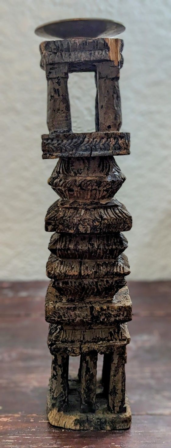 18th Century Indian Carved Candle Holder