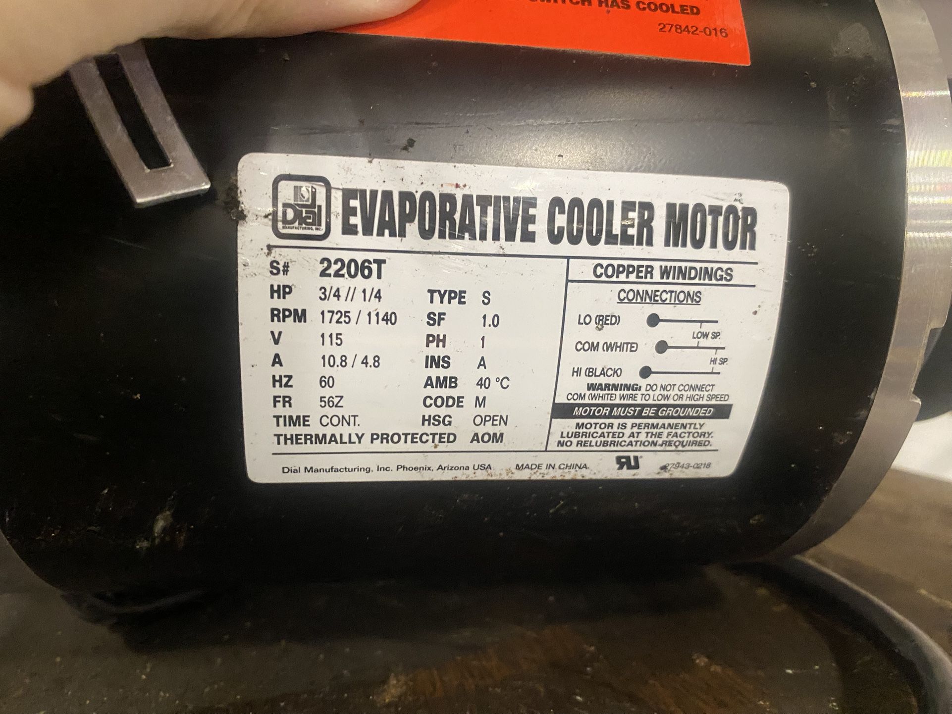Evaporative Cooler Motor