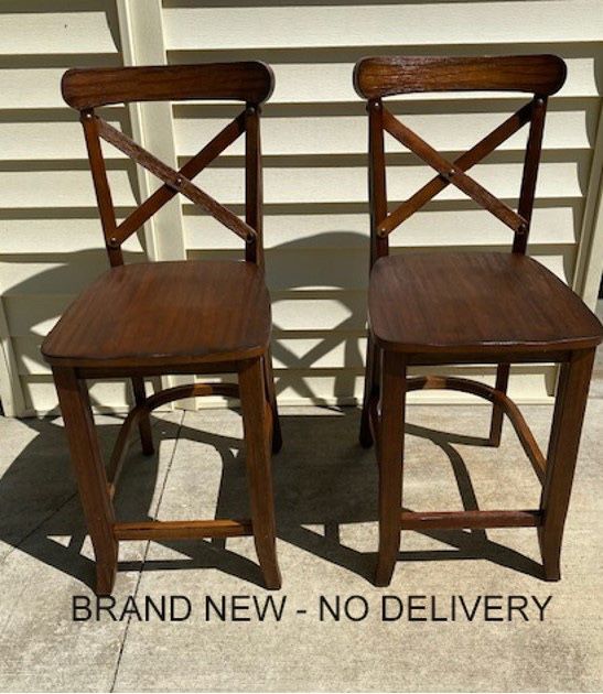 New, Set of 2, Litchfield 24-inch X-Back Counter Height Barstools, Espresso Colored – Threshold