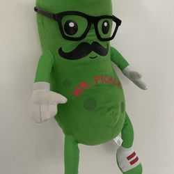 Fiesta Toy Mr. Pickle Plush Stuffed Animal Green 12in With Glasses And Mustache