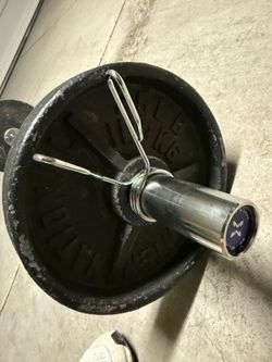 Brand new Curling bar and 10 pound plates