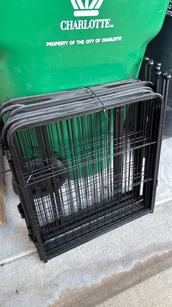 Black Metal Wire Folding Dog Playpen