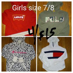 4 Girls Sweatshirts Size S 7/8 